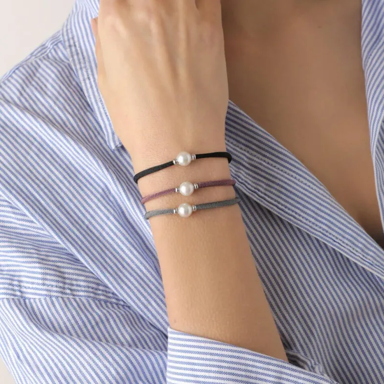 Elastic Bracelets|Majorica Adjustable Black Stretch Sifnos Bracelet With Pearl