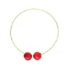 Pearl Chokers|Majorica Adjustable Choker Capri With Red Murano Glass