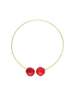 Pearl Chokers|Majorica Adjustable Choker Capri With Red Murano Glass