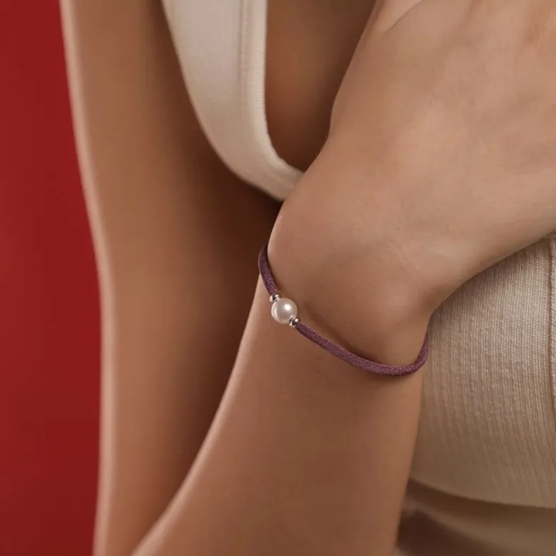 Elastic Bracelets|Majorica Adjustable Magenta Stretch Sifnos Bracelet With Pearl