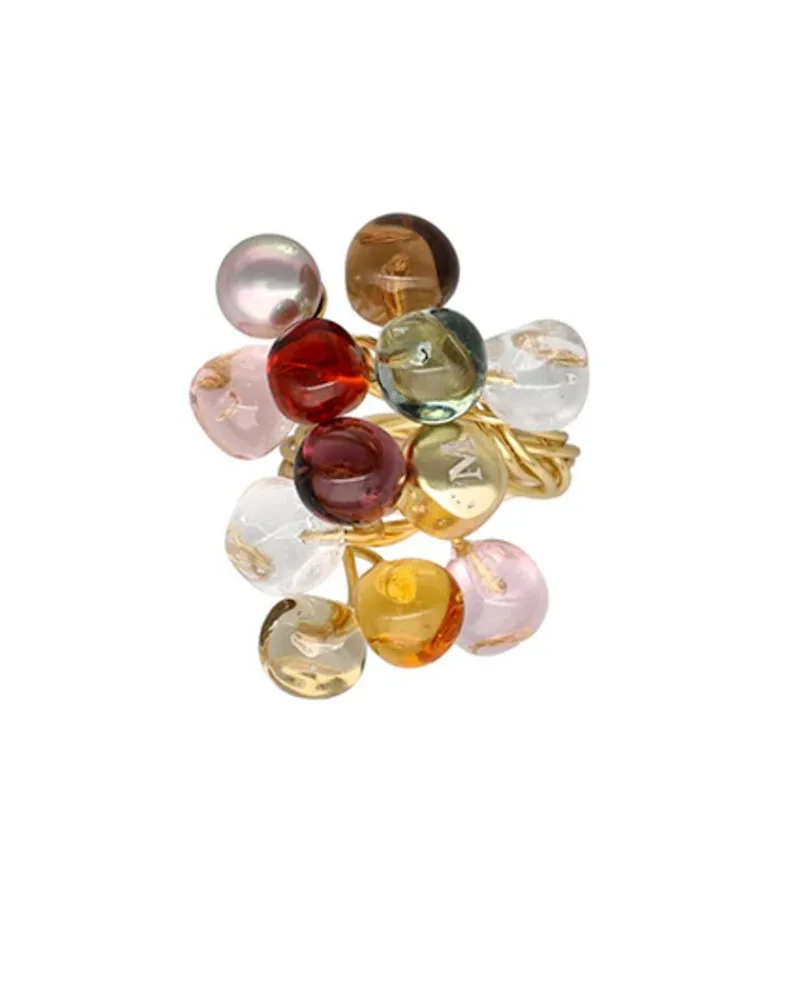 Large Pearl Rings|Majorica Adjustable Pearl Ring Corfu With Murano Glass