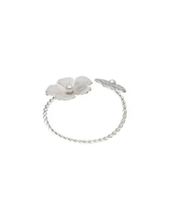 Bangle Bracelets|Majorica Adjustable Santorini Bianco Bridal Bracelet With Nacre Flowers And Pearls