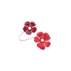 Bangle Bracelets|Majorica Adjustable Santorini Flower Red Bracelet In Silver