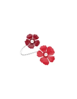 Bangle Bracelets|Majorica Adjustable Santorini Flower Red Bracelet In Silver
