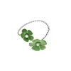 Bangle Bracelets|Majorica Adjustable Santorini Flower Olive Green Bracelet In Silver