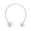 Pearl Chokers|Majorica Adjustable Silver Santorini Bianco Bridal Choker With Nacre Flowers