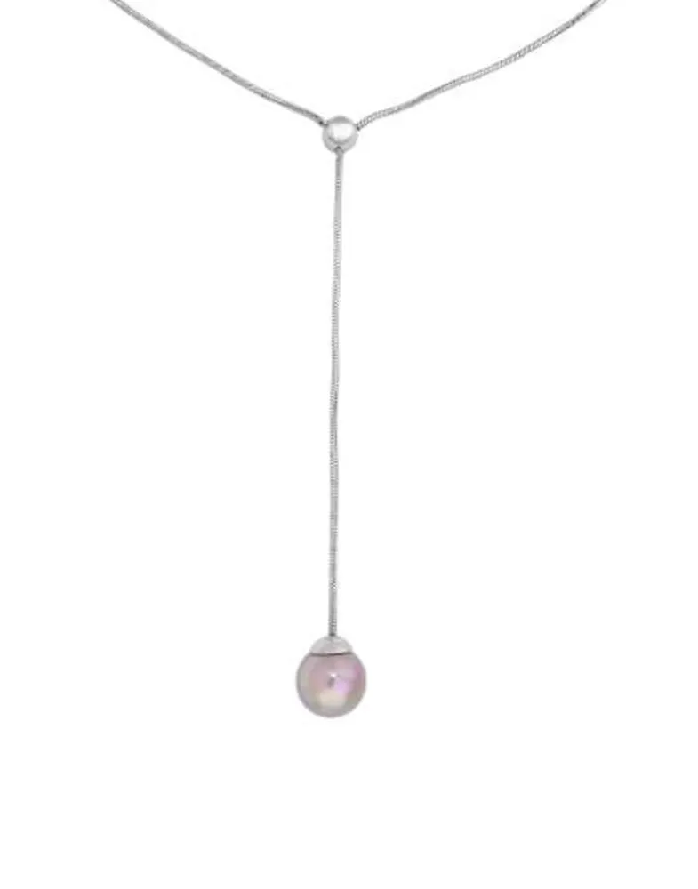 Pearl Chain Necklaces|Majorica Adjustable Steel Necklace Aura With Nuage Pearl
