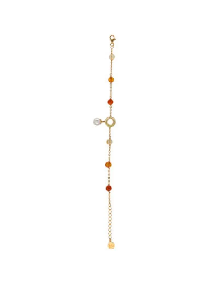 Chain Bracelets|Majorica Algaida Bracelet With Round Pearl And Amber Murano Glass
