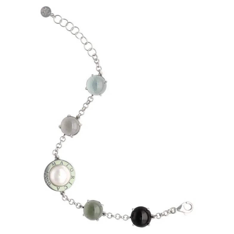 Chain Bracelets|Majorica Algaida Geometric Bracelet With Black Murano Glass