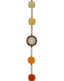 Chain Bracelets|Majorica Algaida Geometric Bracelet With Amber Murano Glass