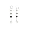 Pearl Drop Earrings|Majorica Algaida Long Fish Wire Earrings, Silver And Black