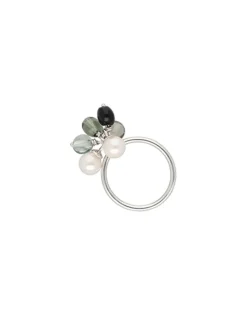Medium-Sized Rings|Majorica Algaida Silver Ring With Black Murano Glass