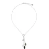 Pearl Chain Necklaces|Majorica Algaida Silver Short Necklace With Black Murano Glass