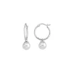 Pearl Hoop Earrings|Majorica Anneau Hoop Earrings 26Mm Silver With Pearl