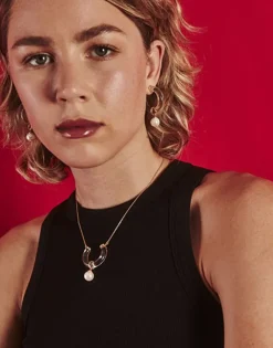 Pearl Hoop Earrings|Majorica Ayla Golden Earrings In High-Resistance Glass