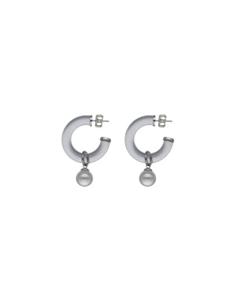 Pearl Hoop Earrings|Majorica Ayla Silver Earrings In High-Resistance Glass