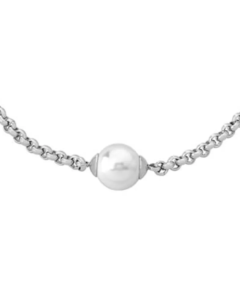 Chain Bracelets|Majorica Chain Bracelet Nuada In Steel And White Pearl
