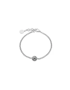 Chain Bracelets|Majorica Chain Bracelet Nuada Steel And Gray Pearl