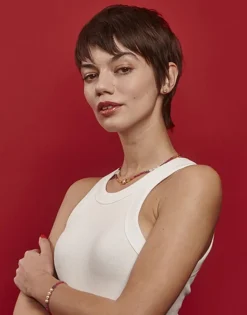 Pearl Stud Earrings|Majorica Color Pop Earrings With Round White Pearl And Orange Zirconia
