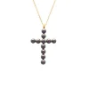 Pendant Chain|Majorica Crosses Collection Gold Pendant With Tahiti Pearl