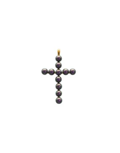 Pendant Chain|Majorica Crosses Collection Gold Pendant With Tahiti Pearl