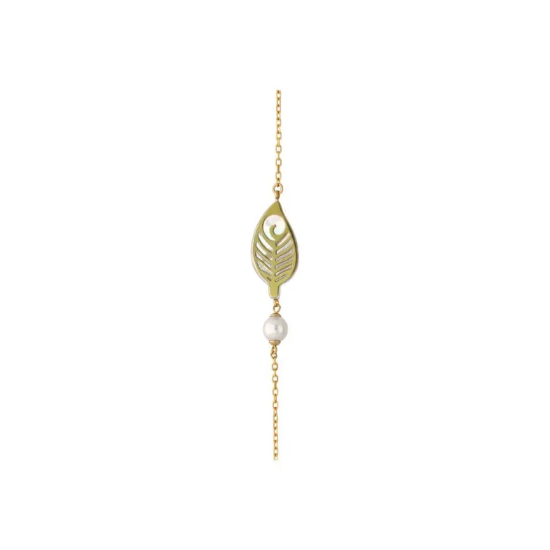 Chain Bracelets|Majorica Dafne Bracelet With Mother-Of-Pearl Leaf