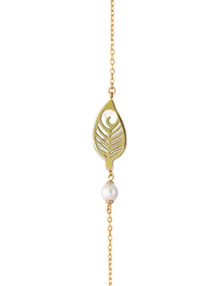 Chain Bracelets|Majorica Dafne Bracelet With Mother-Of-Pearl Leaf