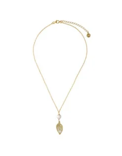 Pearl Chain Necklaces|Majorica Dafne Necklace With Mother-Of-Pearl Leaf Pendant