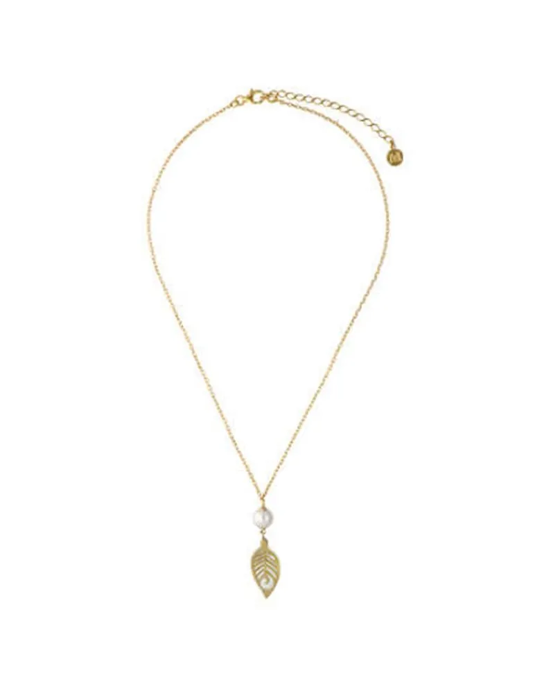 Pearl Chain Necklaces|Majorica Dafne Necklace With Mother-Of-Pearl Leaf Pendant