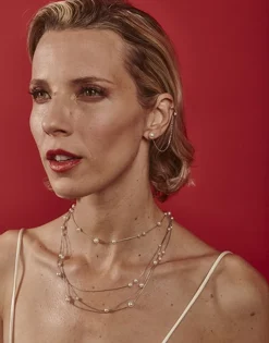 Ear Cuffs|Majorica Dangle Earcuff Earring With Pearl And Silver Chain