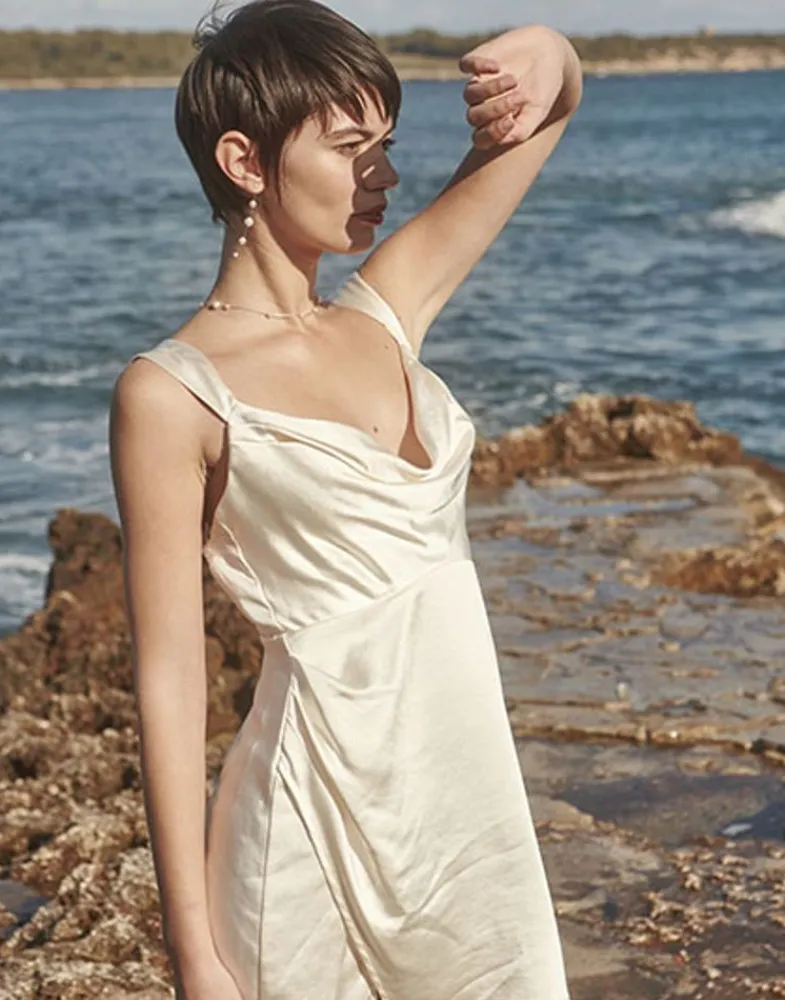 Wedding Necklaces|Majorica Dangle Necklace Strung With Round Pearls 40Cm