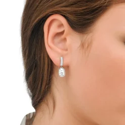 Pearl Drop Earrings|Majorica Earrings Agora With Barroque White Pearl