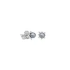Short Earrings|Majorica Earrings Cies Silver Mini Flower With 4Mm Gray Pearl