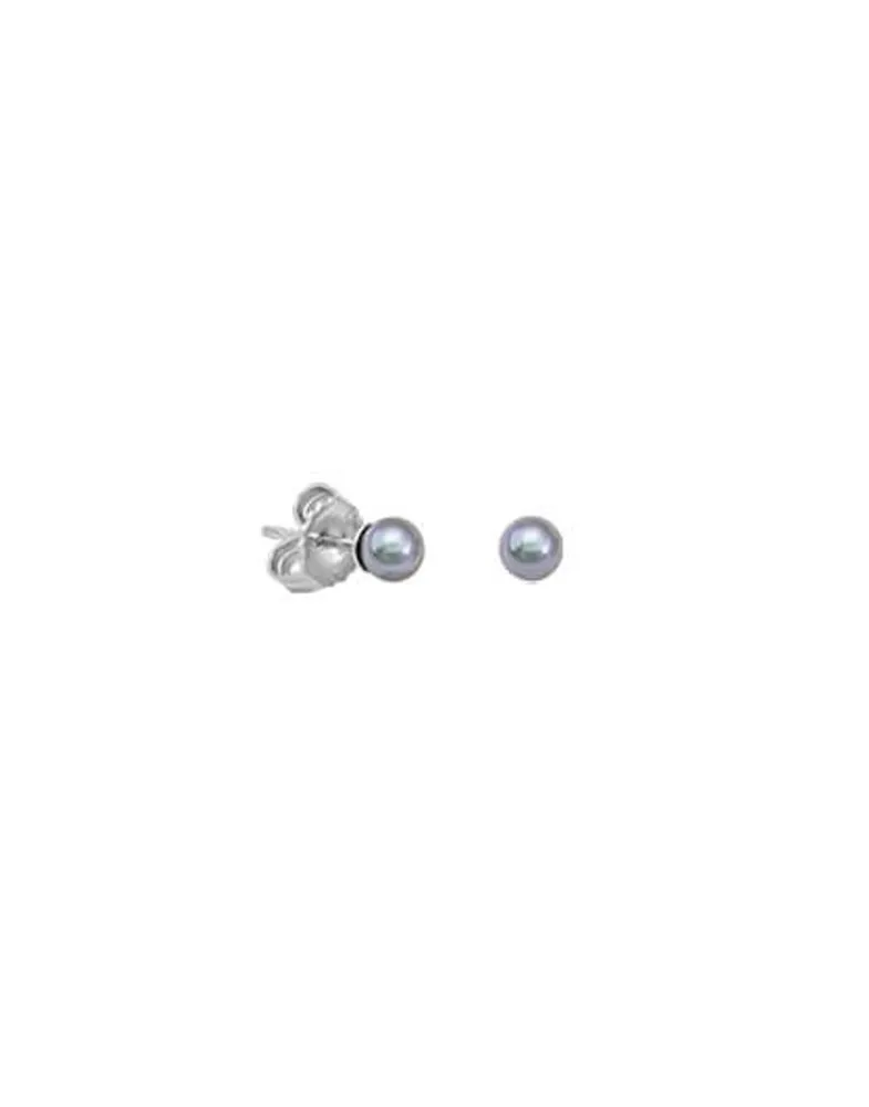 Pearl Stud Earrings|Majorica Earrings Cies Silver With 4Mm Gray Pearl