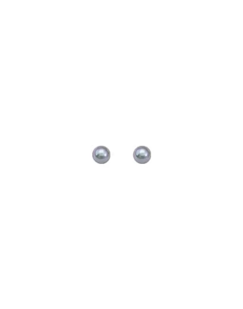 Pearl Stud Earrings|Majorica Earrings Cies Silver With 4Mm Gray Pearl