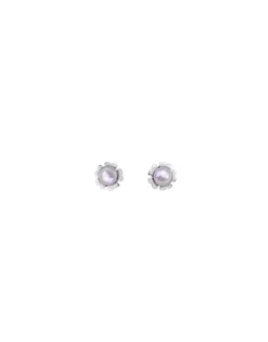 Short Earrings|Majorica Earrings Cies Silver With 4Mm Nuage Pearl