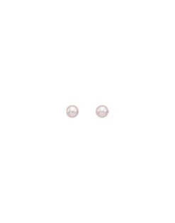 Pearl Stud Earrings|Majorica Earrings Cies Silver With 4Mm Pink Pearl