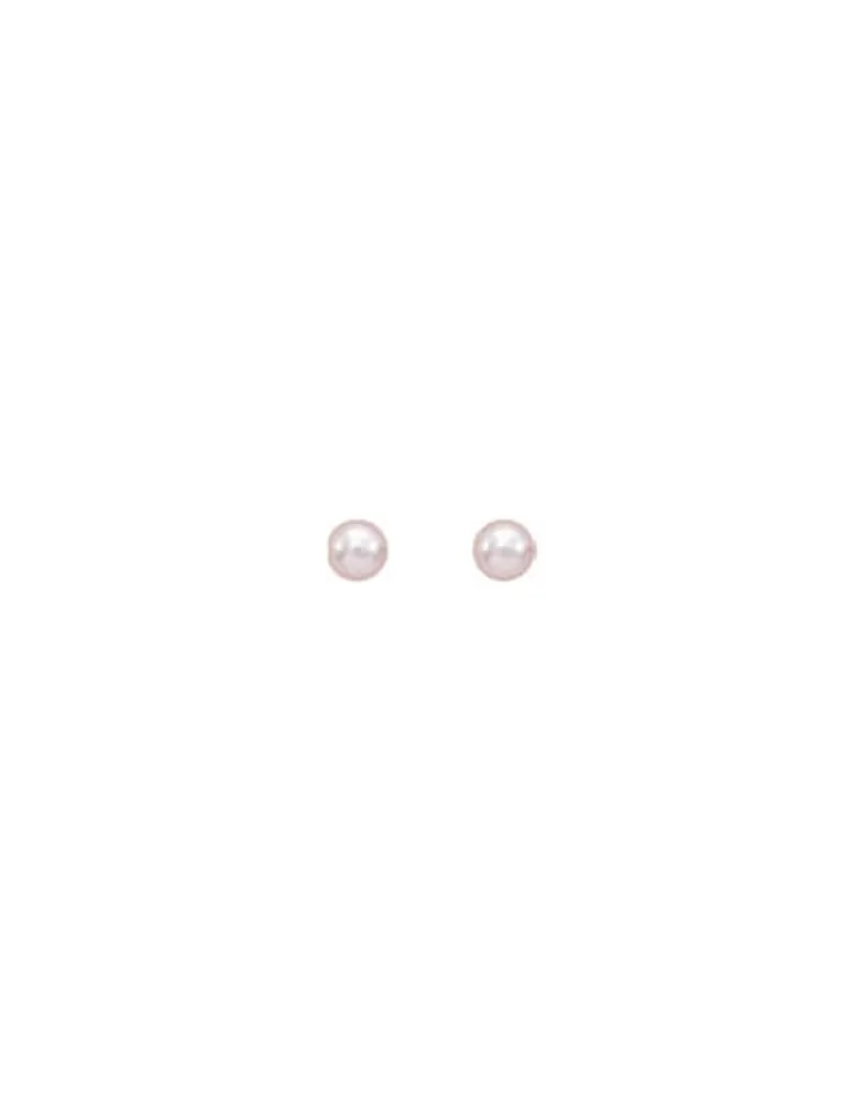 Pearl Stud Earrings|Majorica Earrings Cies Silver With 4Mm Pink Pearl