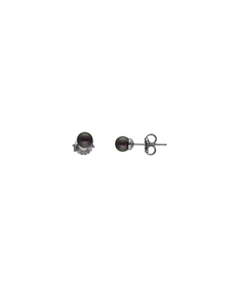Pearl Stud Earrings|Majorica Earrings Cies Silver With 4Mm Tahiti Pearl
