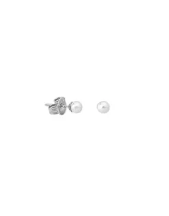 Pearl Stud Earrings|Majorica Earrings Cies Silver With 4Mm White Pearl