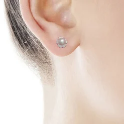 Short Earrings|Majorica Earrings Cies Silver With Pink Pearl 4Mm