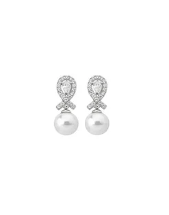 Bridal Earrings|Majorica Earrings Exquisite Pave