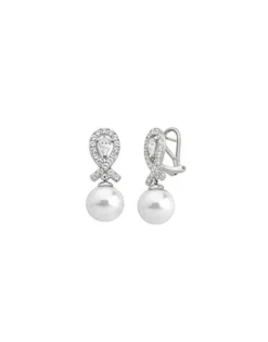 Bridal Earrings|Majorica Earrings Exquisite Pave