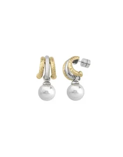 Pearl Hoop Earrings|Majorica Earrings Formentera