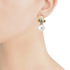 Pearl Hoop Earrings|Majorica Earrings Formentera