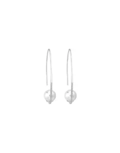 Pearl Hoop Earrings|Majorica Earrings Isadora Steel With Zircons Small