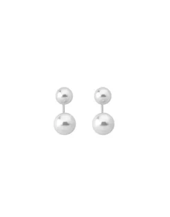 Short Earrings|Majorica Earrings Jour Silver With 8 And 10Mm White Pearls