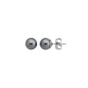 Pearl Stud Earrings|Majorica Earrings Lyra Silver With 10Mm Gray Pearl