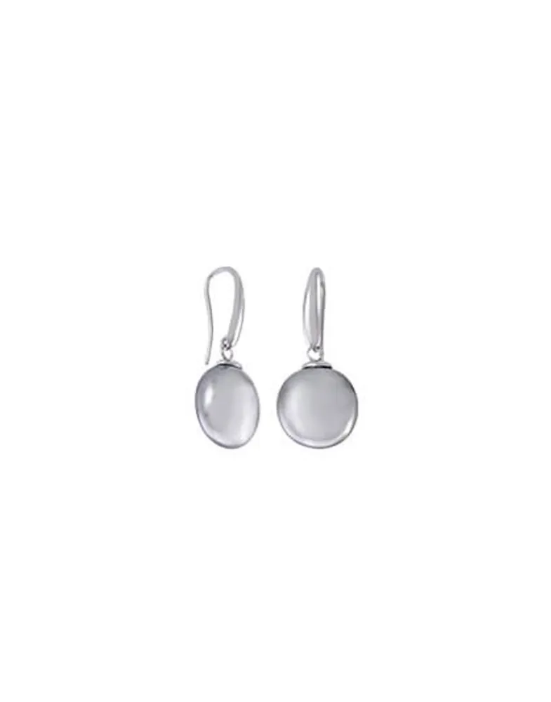 Pearl Drop Earrings|Majorica Earrings Lyra Silver With 12Mm Oval Gray Pearl