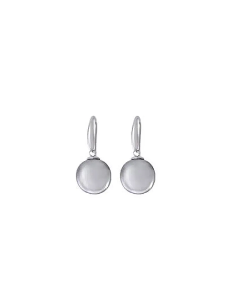 Pearl Drop Earrings|Majorica Earrings Lyra Silver With 12Mm Oval Gray Pearl